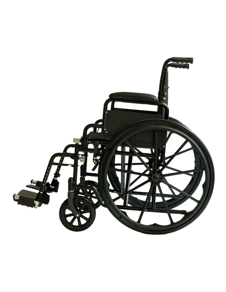 Foldable Steel Wheelchair 24Inch in Black image 3