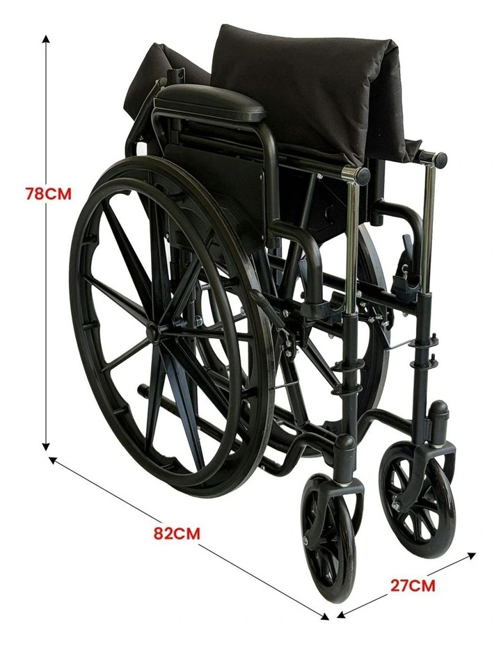 Foldable Steel Wheelchair 24Inch in Black image 5