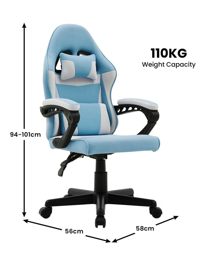 Antre Adjustable Height Study Gaming Chair in Blue/White image 4