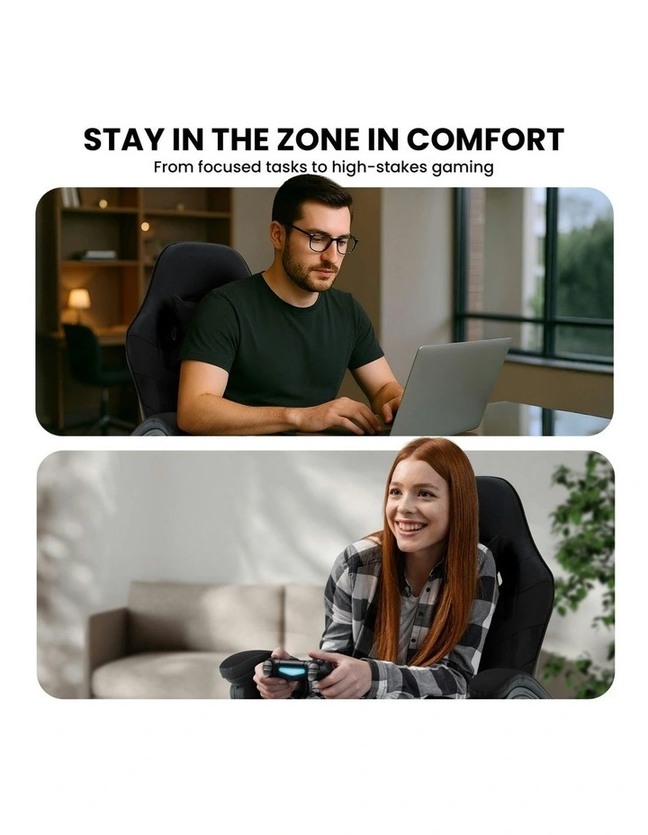 Cueva Reclining High Back Office Gaming Chair in Black image 5