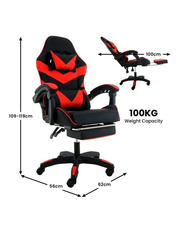 Cueva Reclining High Back Office Gaming Chair in Black/Red image 4
