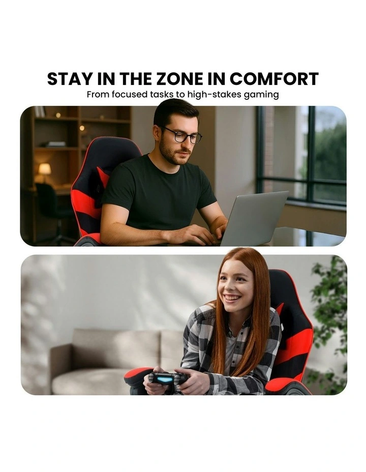 Cueva Reclining High Back Office Gaming Chair in Black/Red image 6