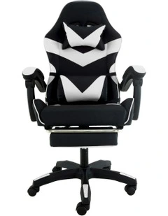 Cueva Reclining High Back Office Gaming Chair in Black/White