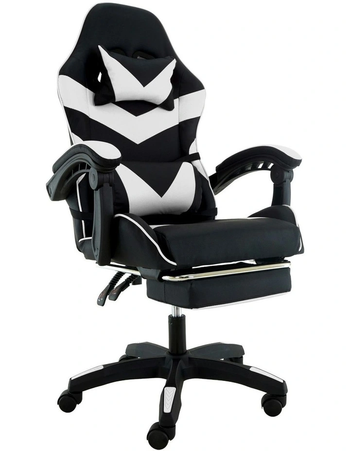Cueva Reclining High Back Office Gaming Chair in Black/White image 3
