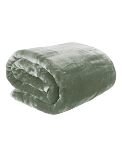 600-GSM Faux Mink Blanket 220 X 240cm in Sage