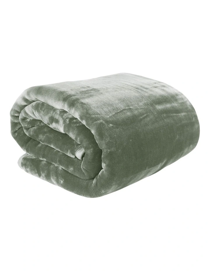 800-GSM Faux Mink Blanket 220 X 240cm in Sage image 1