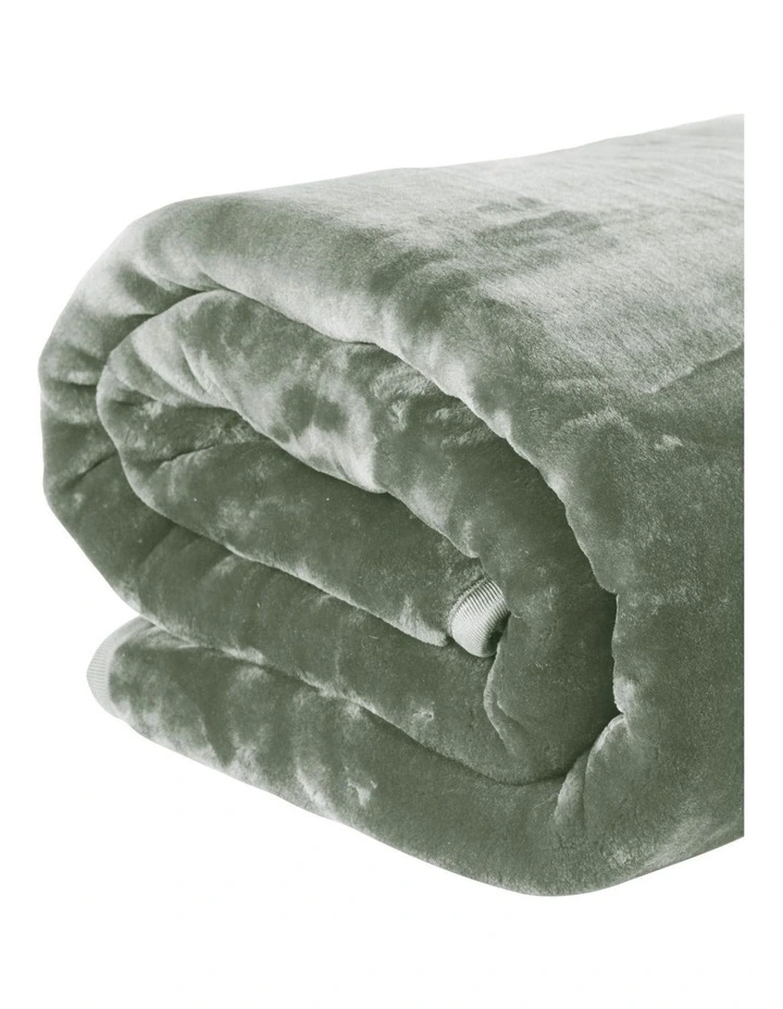 800-GSM Faux Mink Blanket 220 X 240cm in Sage image 2