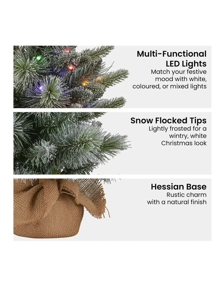 Multi-Functional LED Timer Mini Christmas Tree 61cm in Multi image 5