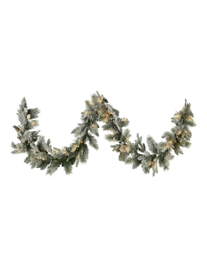 Battery Operated Christmas Garland With LED Lights & Timer 274cm in Multi image 2