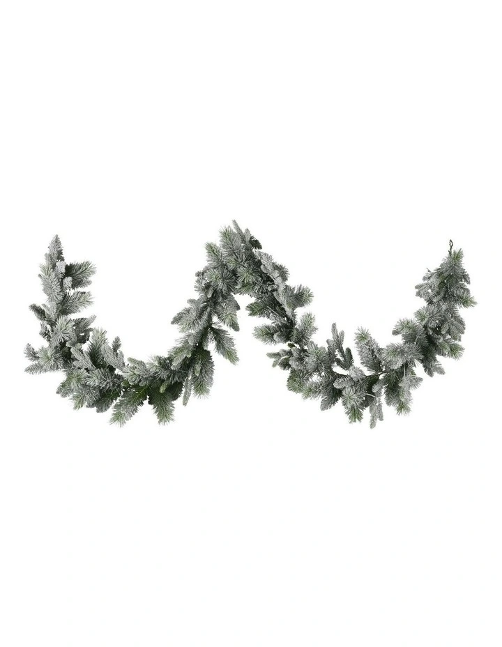 Battery Operated Christmas Garland With LED Lights & Timer 274cm in Multi image 3