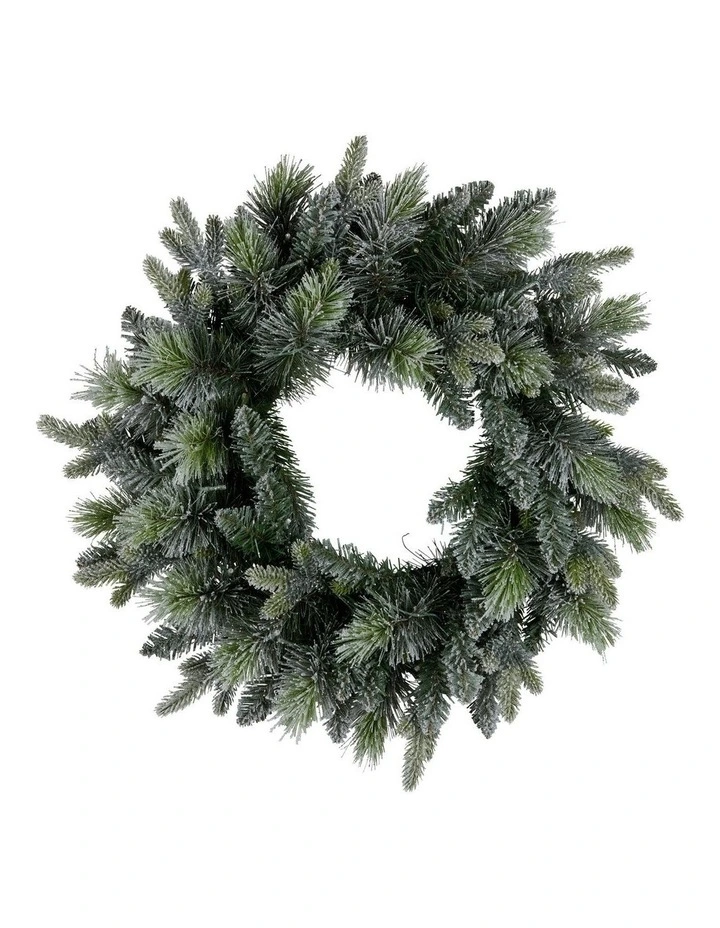 Battery Operated Christmas Wreath With LED Lights & Timer 61cm in Multi image 4