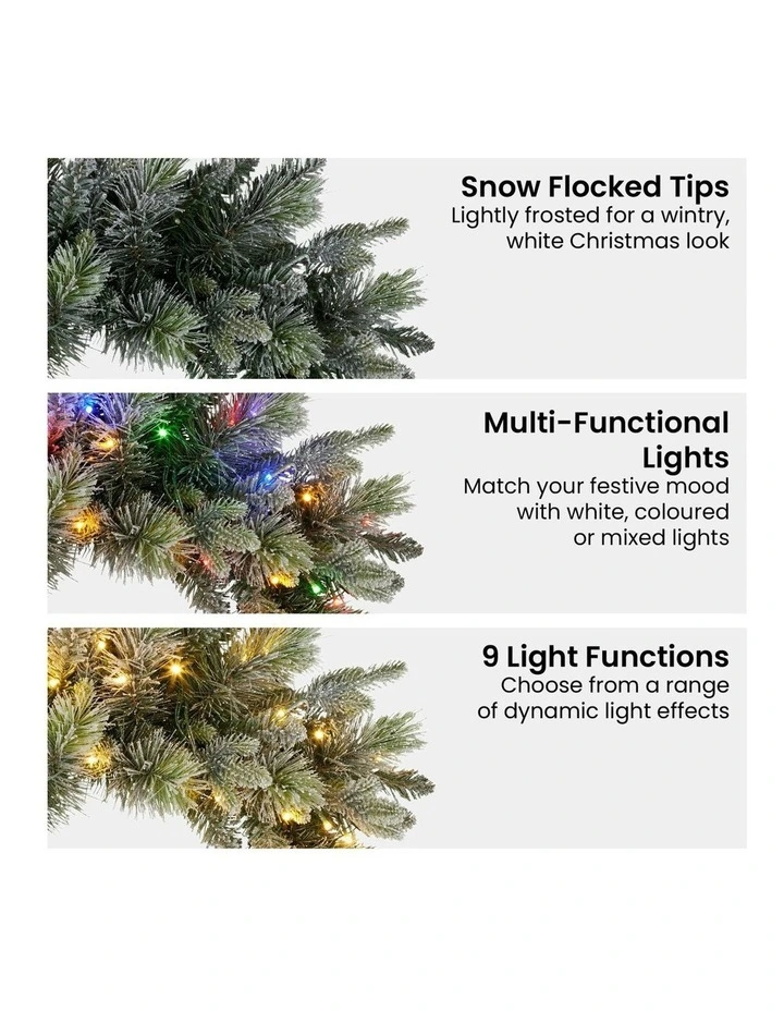 Battery Operated Christmas Wreath With LED Lights & Timer 61cm in Multi image 5