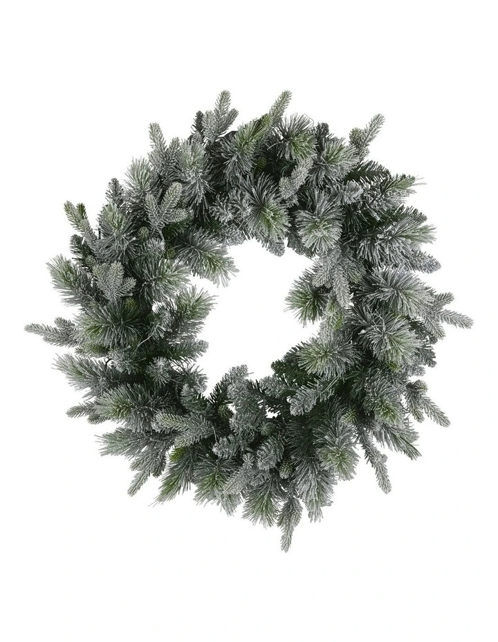 Battery Operated Christmas Wreath With LED Lights & Timer 76cm in Multi image 4