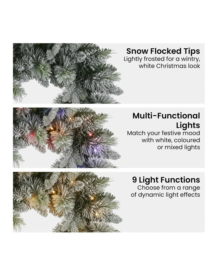 Battery Operated Christmas Wreath With LED Lights & Timer 76cm in Multi image 5