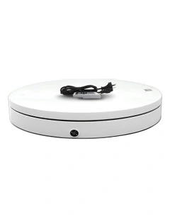 Commercial Electric Shop Display Rotating Turntable Platform With Power Outlet 60cm 100kg in White