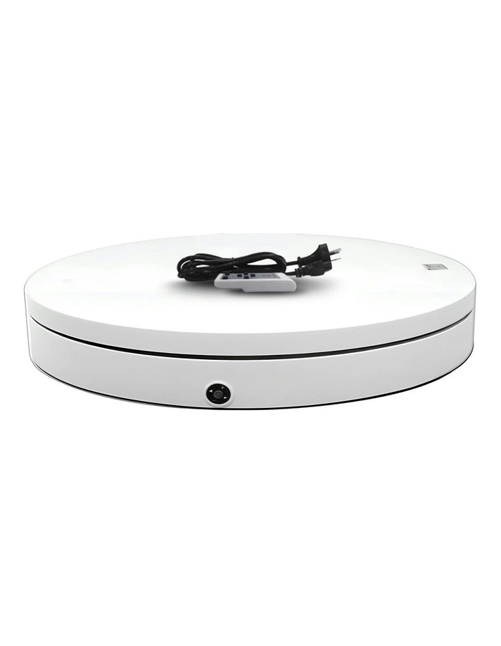 Commercial Electric Shop Display Rotating Turntable Platform With Power Outlet 60cm 100kg in White image 1
