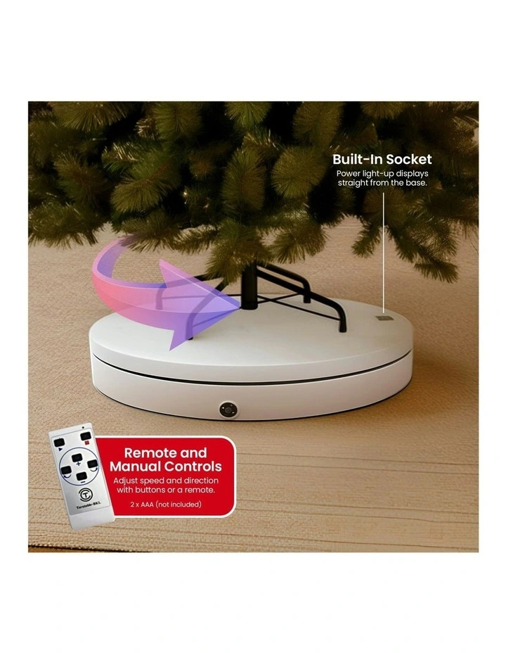 Commercial Electric Shop Display Rotating Turntable Platform With Power Outlet 60cm 100kg in White image 6