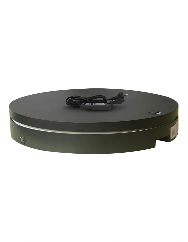 Commercial Electric Shop Display Rotating Turntable Platform With Power Outlet 60cm 100kg in Black image 1