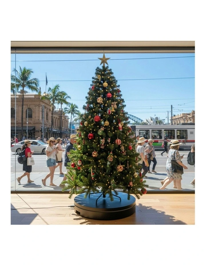 Commercial Electric Shop Display Rotating Turntable Platform With Power Outlet 60cm 100kg in Black image 2