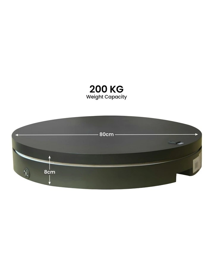 Commercial Electric Shop Display Rotating Turntable Platform With Power Outlet 80cm 200kg in Black image 5