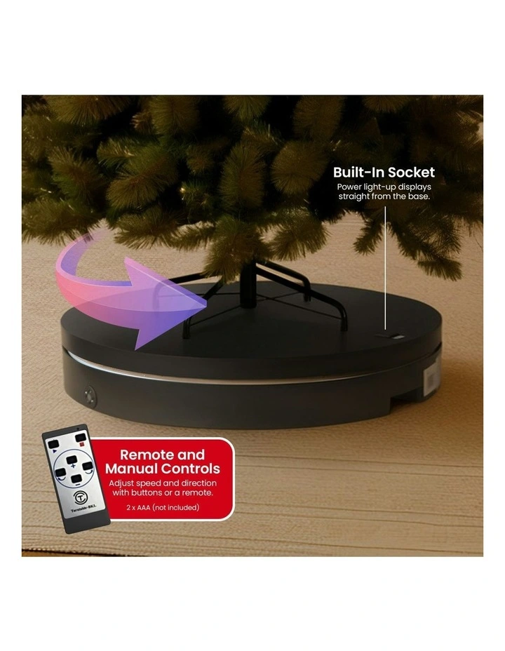 Commercial Electric Shop Display Rotating Turntable Platform With Power Outlet 80cm 200kg in Black image 6