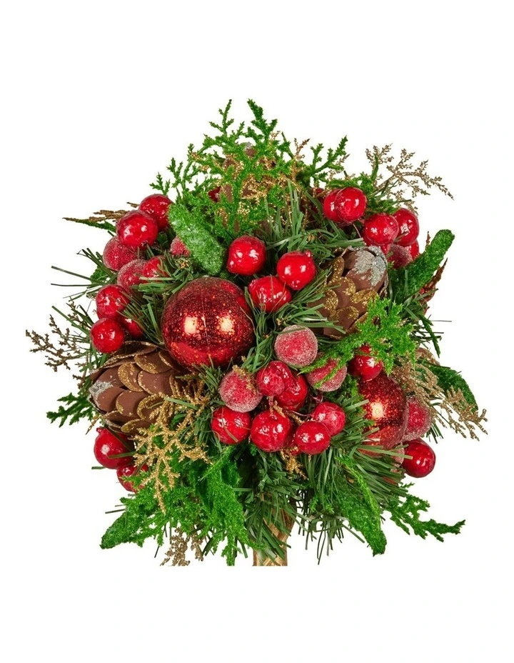 Christmas Tabletop Topiary With Berries Baubles And Pine Cones 36cm in Multi image 3