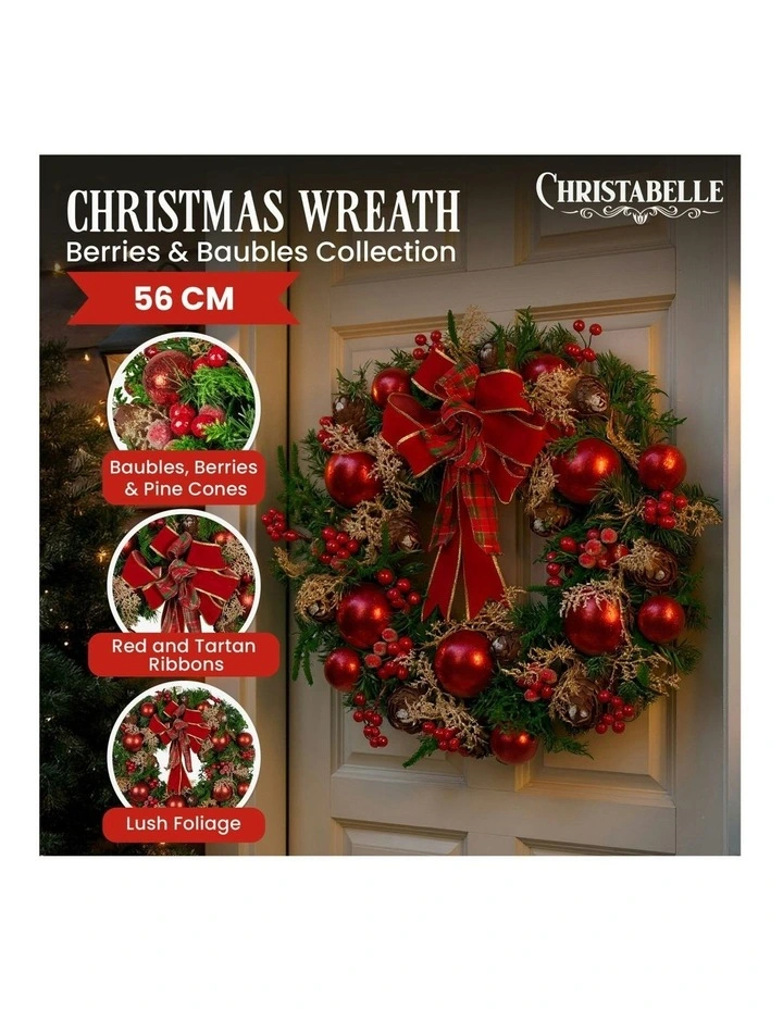 Christmas Wreath 56cm in Multi image 2