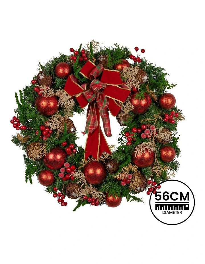 Christmas Wreath 56cm in Multi image 4