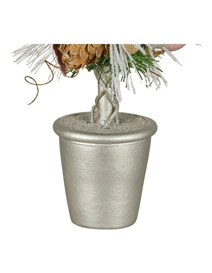 Christmas Tabletop Topiary With Jewelled Baubles And Pine Cone in Multi image 4