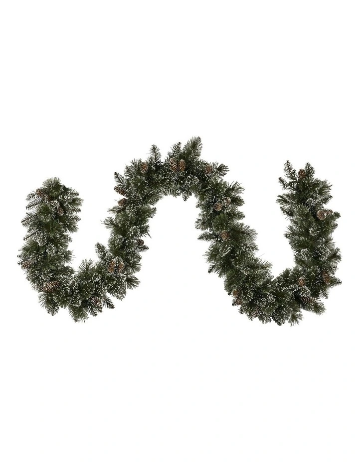 Battery Operated Christmas Garland 274cm in Green image 4