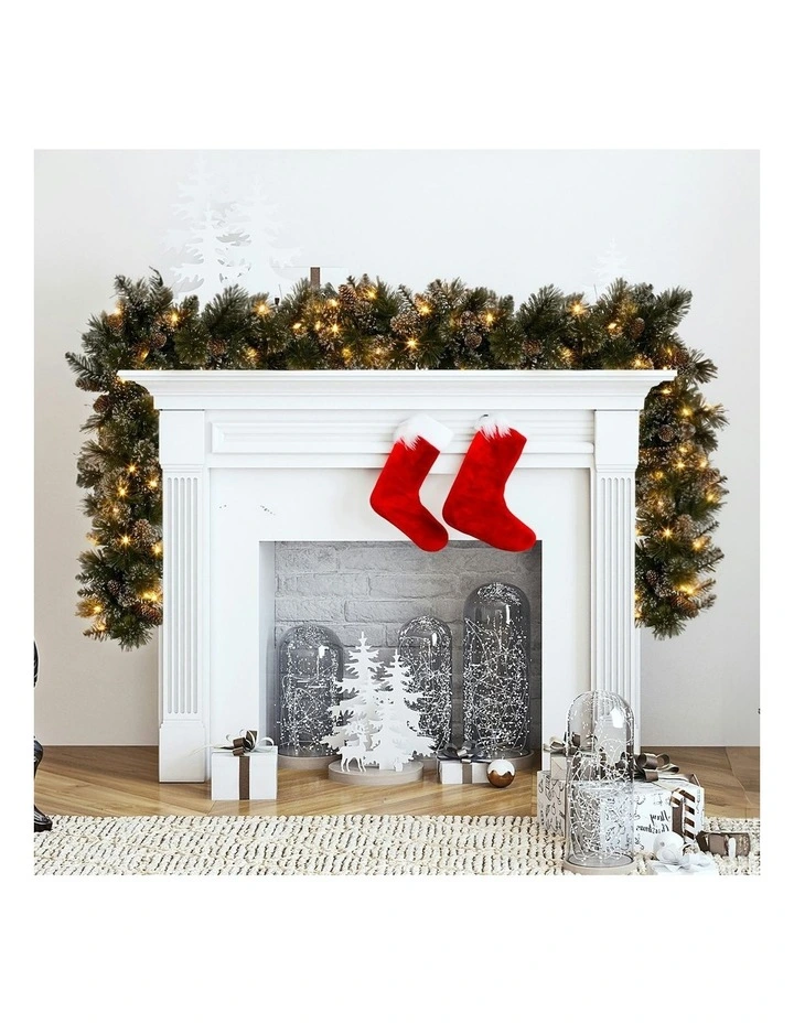 Battery Operated Christmas Garland 274cm in Green image 6