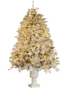 Potted Alpine Fir Christmas Tree With Multi-Colour Lights 7.5ft