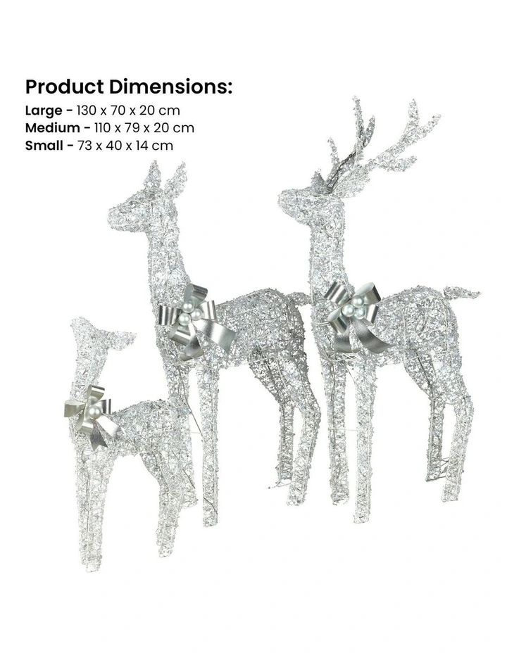 Christmas Reindeer Display Set Of 3 in Silver image 2