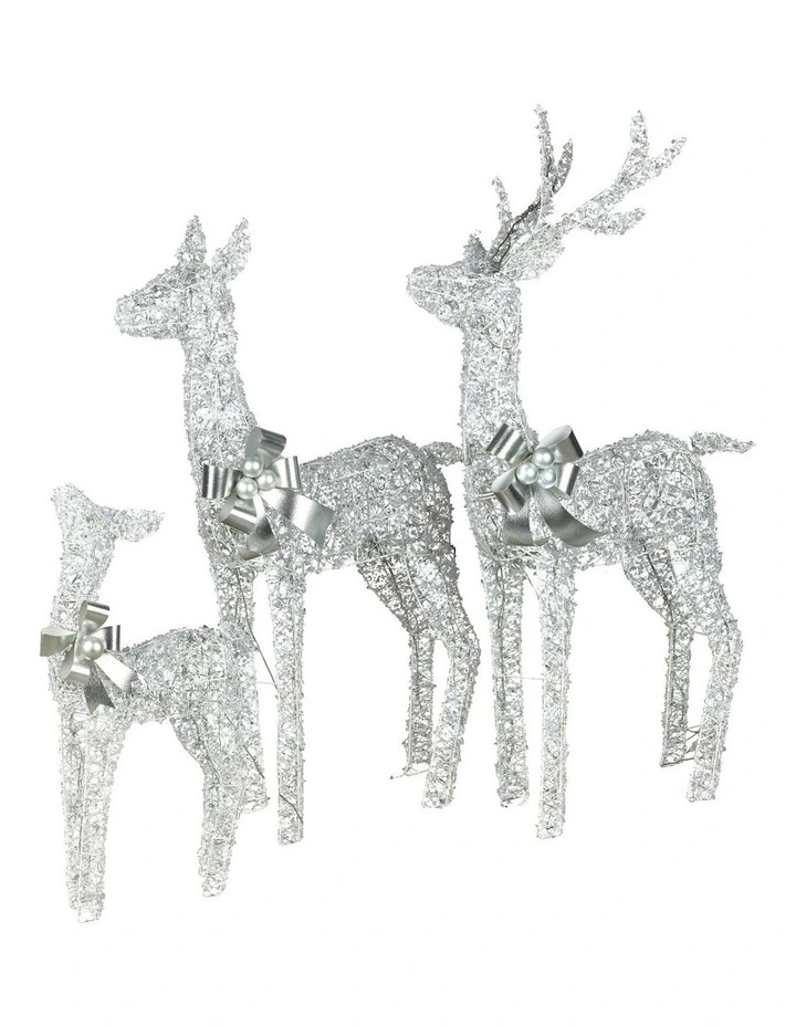 Christmas Reindeer Display Set Of 3 in Silver image 3
