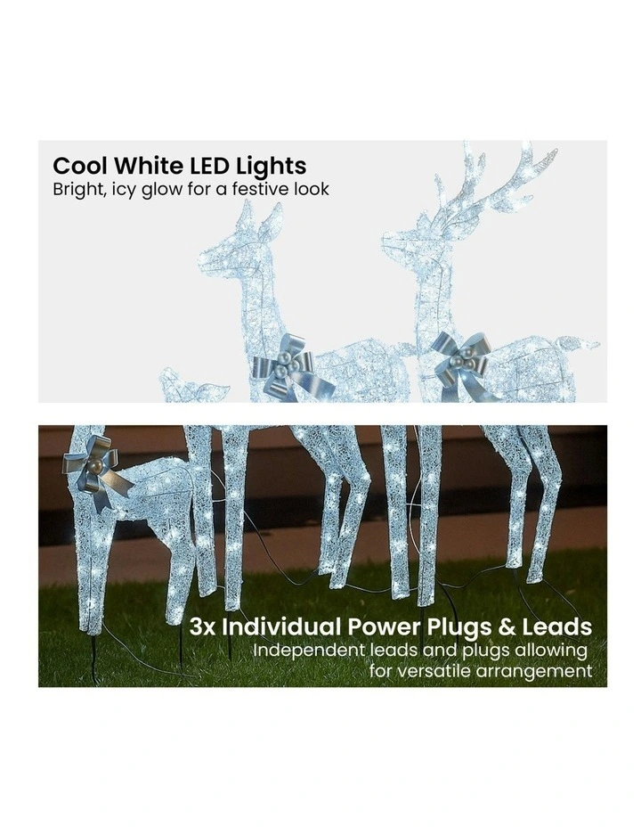 Christmas Reindeer Display Set Of 3 in Silver image 5