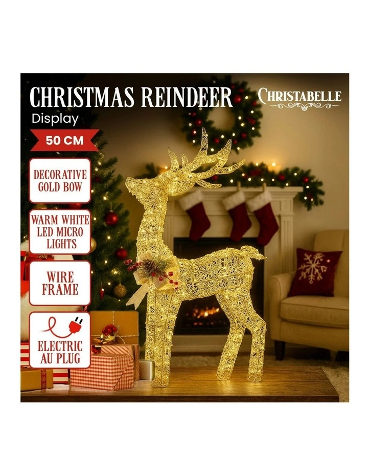 Light Up Christmas Reindeer Display in Yellow image 4