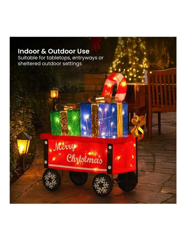 Christmas Cart Display With Candy Cane & Presents in Multi image 6