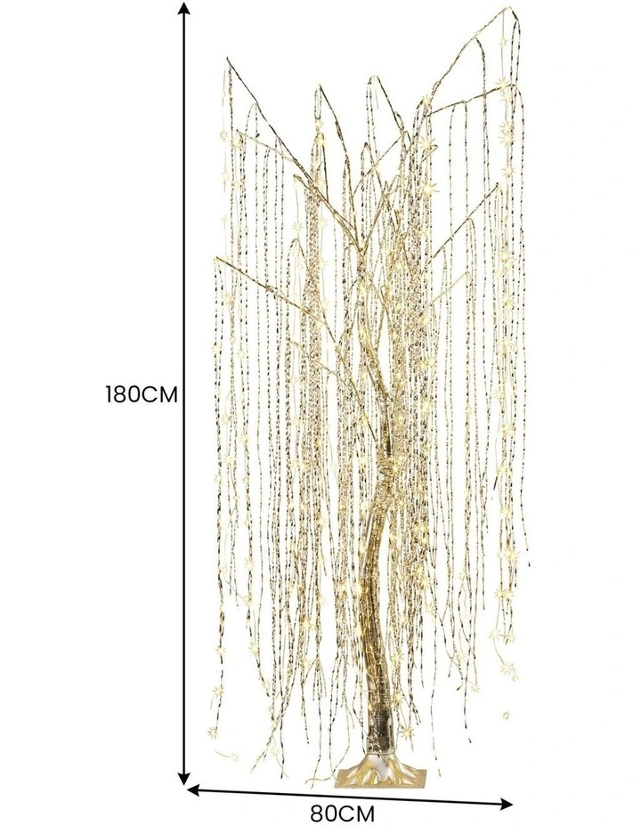 Christmas Display Willow Tree Warm White LED Lights 180cm in Silver image 2