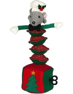 Battery-Operated Christmas Mouse With Animation & Singing 38cm