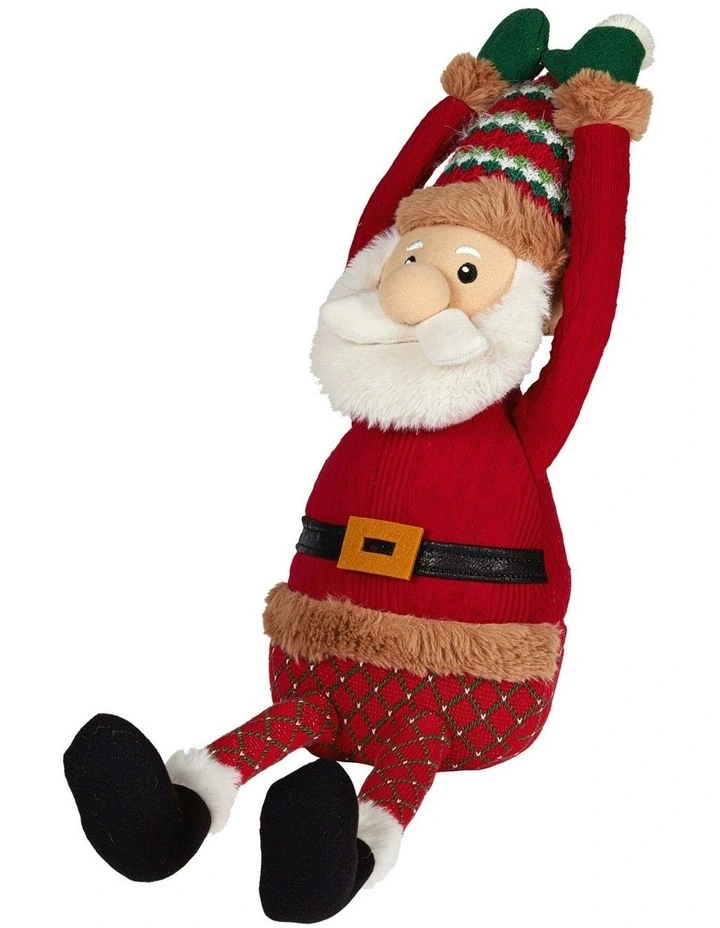 Battery-Operated Hanging Santa With Animation & Music 37cm image 1