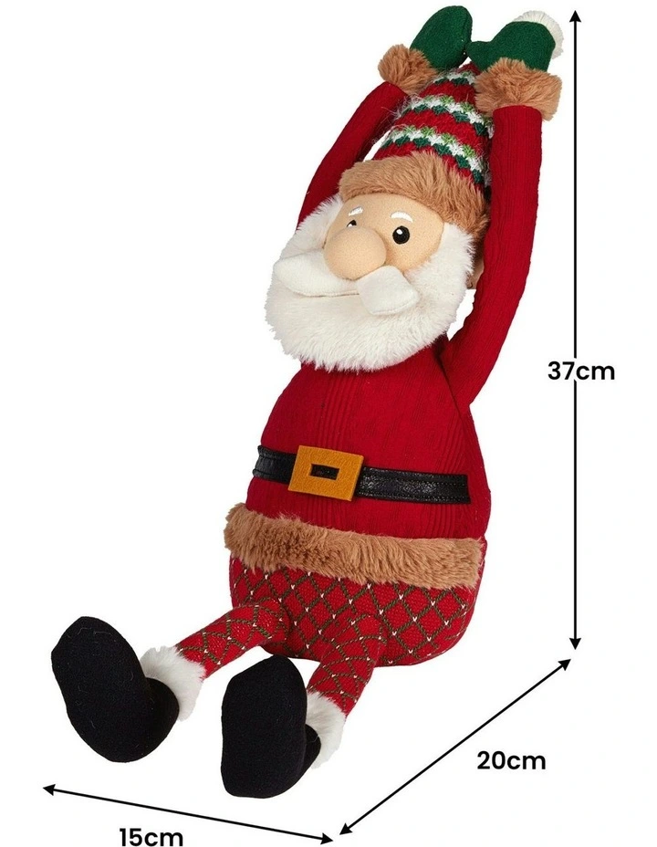 Battery-Operated Hanging Santa With Animation & Music 37cm image 2