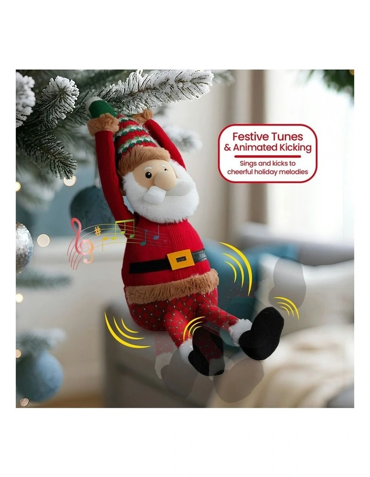 Battery-Operated Hanging Santa With Animation & Music 37cm image 3