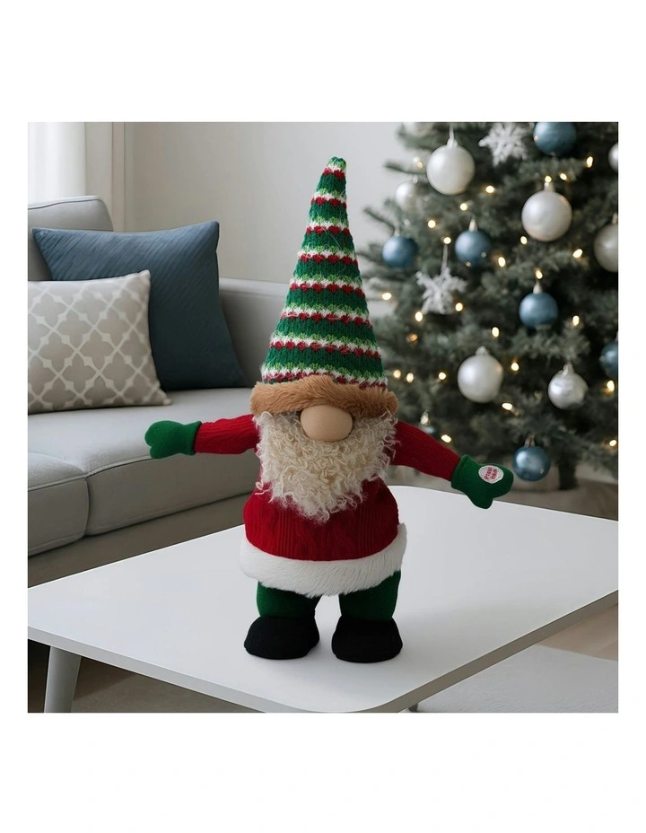 Battery-Operated Christmas Gnome With Animation & Music 41cm image 4