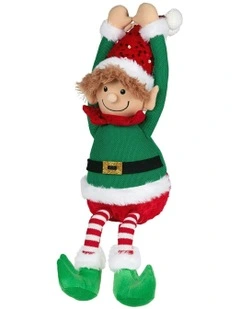 Battery-Operated Hanging Elf With Animation & Music 37cm