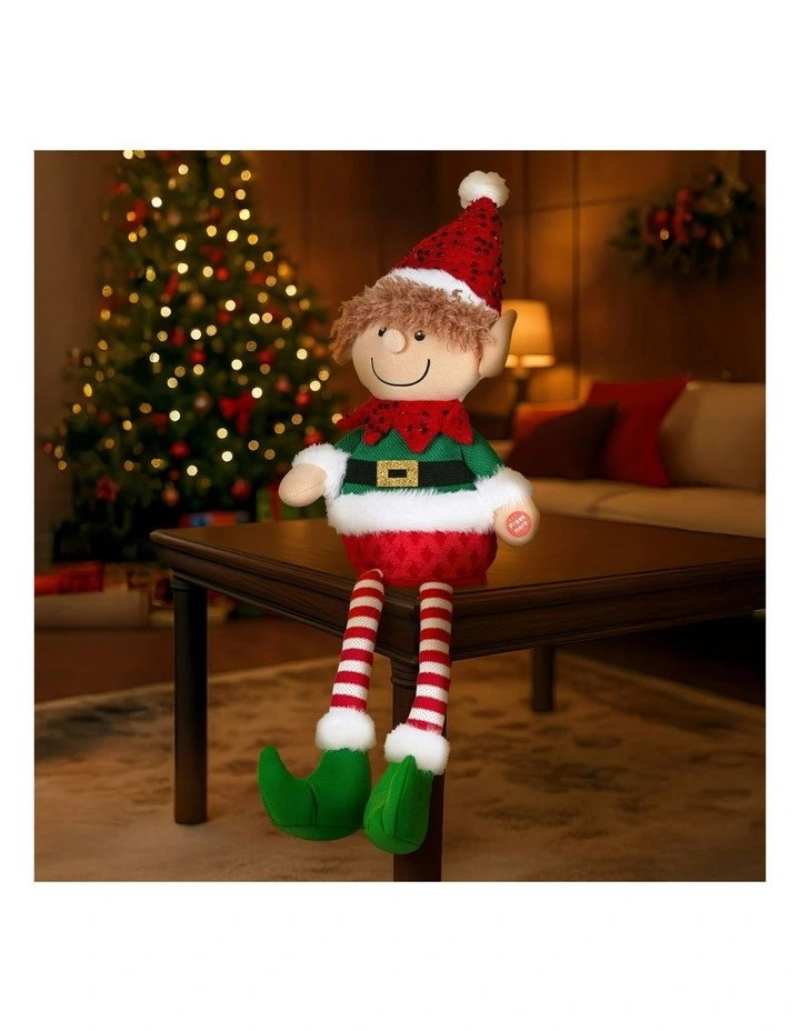 Battery-Operated Christmas Elf With Animation & Music 56cm image 4