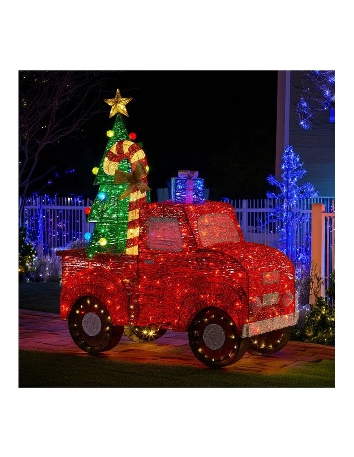 Sparkling Christmas Truck Display With Glitter String & LED Lights 145cm in Multi image 7