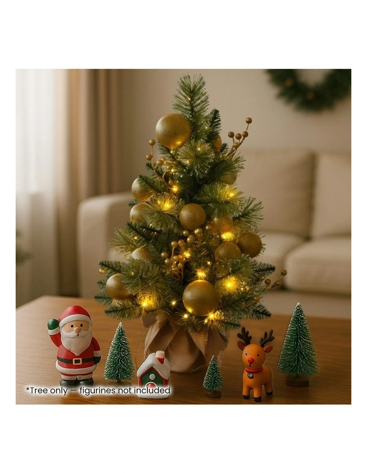 LED Warm Lights Table Top Christmas Tree 61cm in Gold image 4