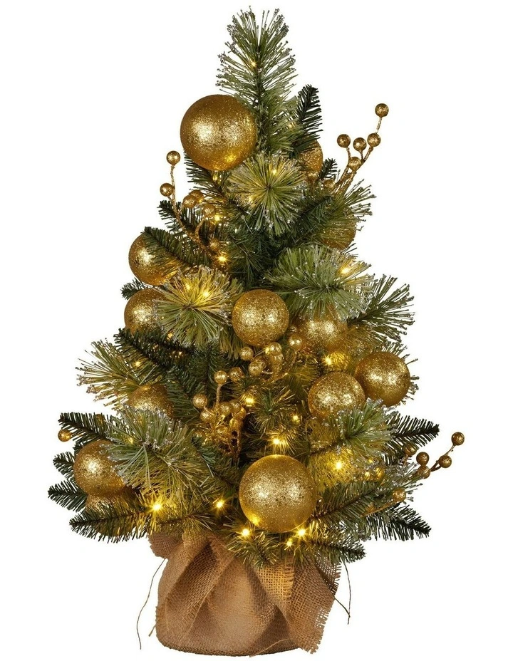 LED Warm Lights Table Top Christmas Tree 61cm in Gold image 7