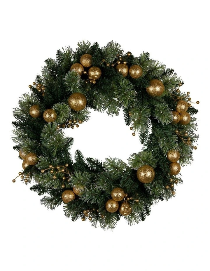 Christmas Warm White Lights Xmas Decor Wreath 76cm image 2