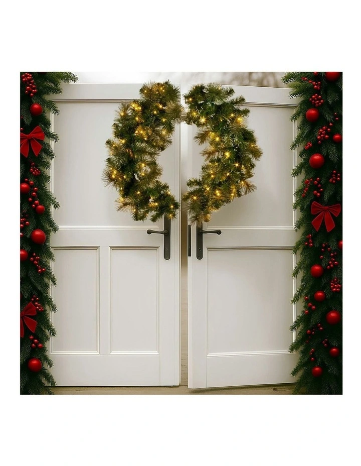 Christmas Glittery Wreath 122cm in Gold Pine image 7